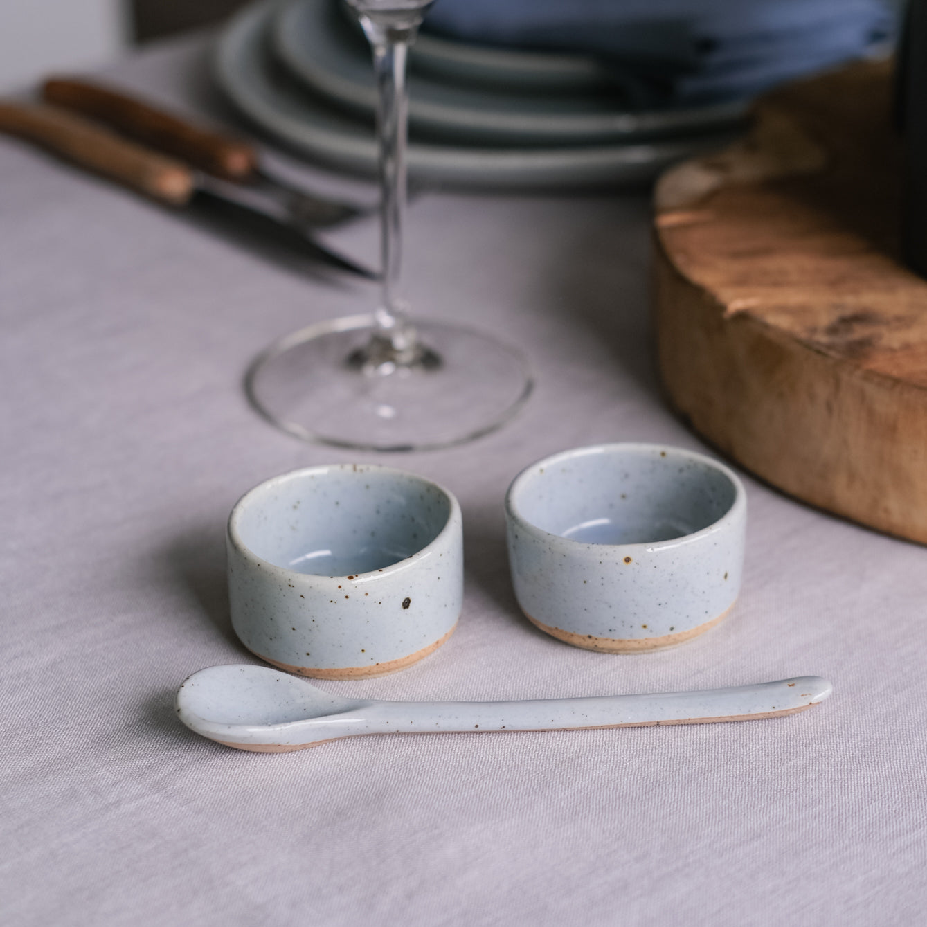 close up of handmade ramekin dishes by Palinopsia Ceramics small dishes 