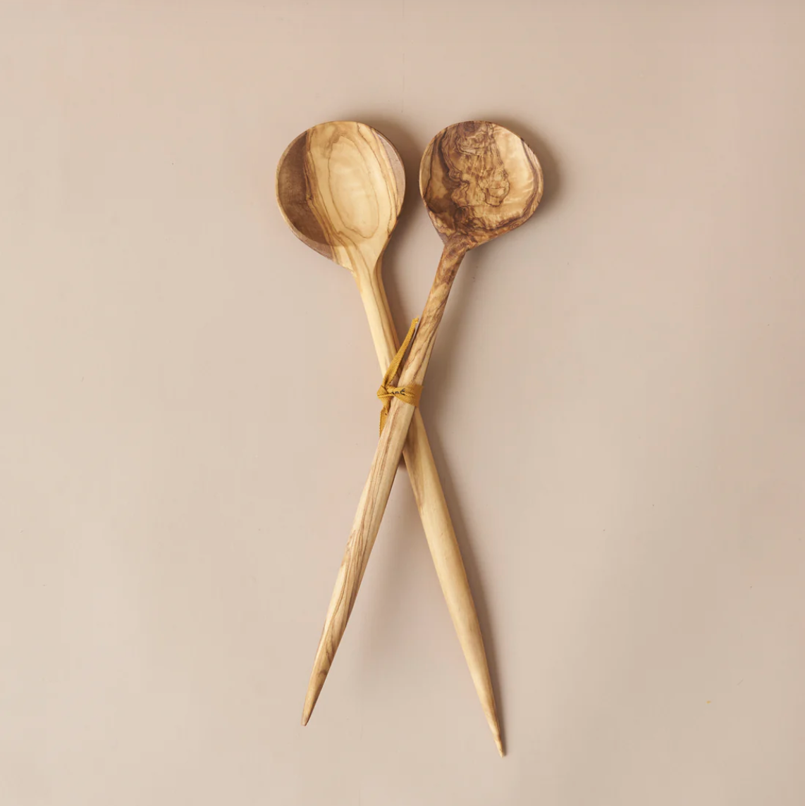 Olive Wood Salad Spoon Set